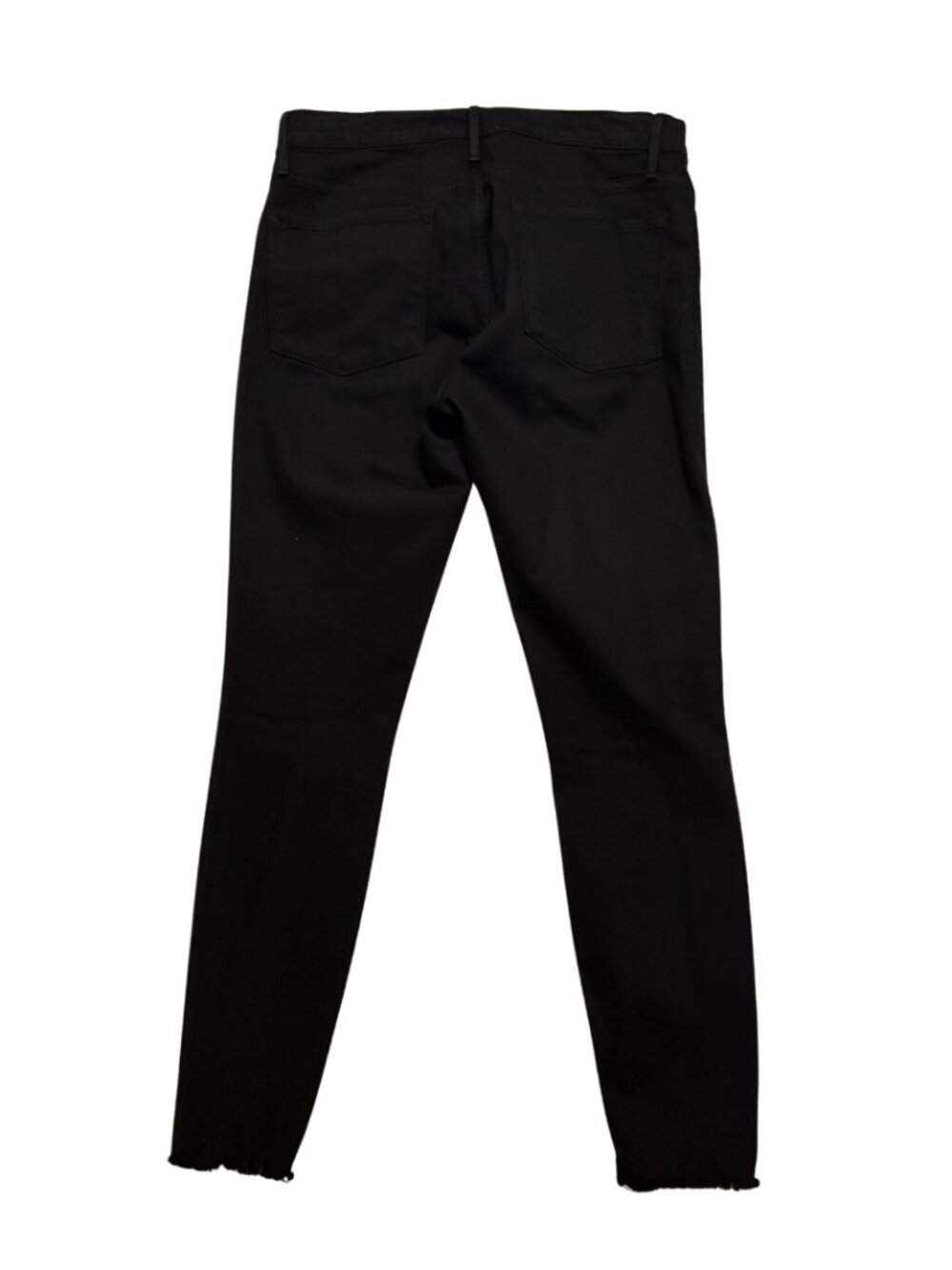 FRAME Le Skinny de Jeanne Black Raw Hem Jeans Size 30 High Rise Stretch